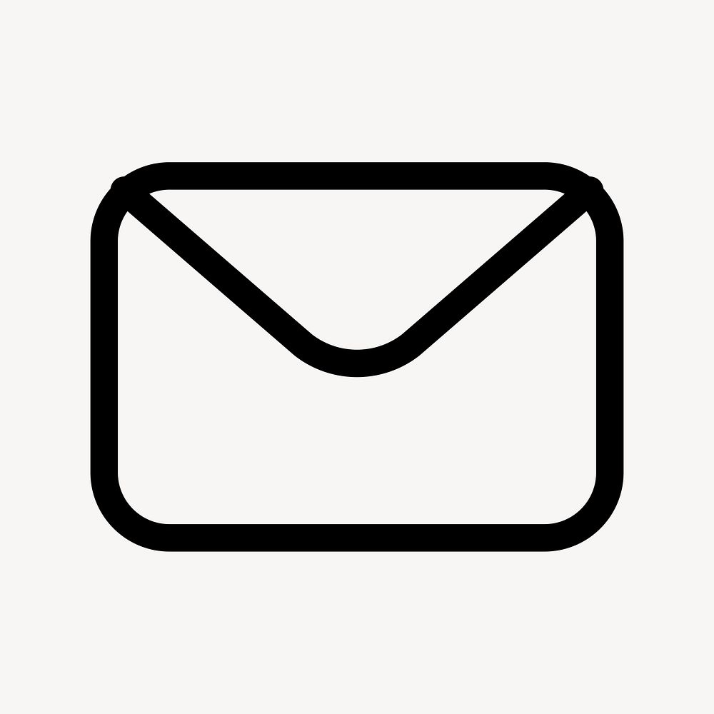 Mail outlined icon for social media app