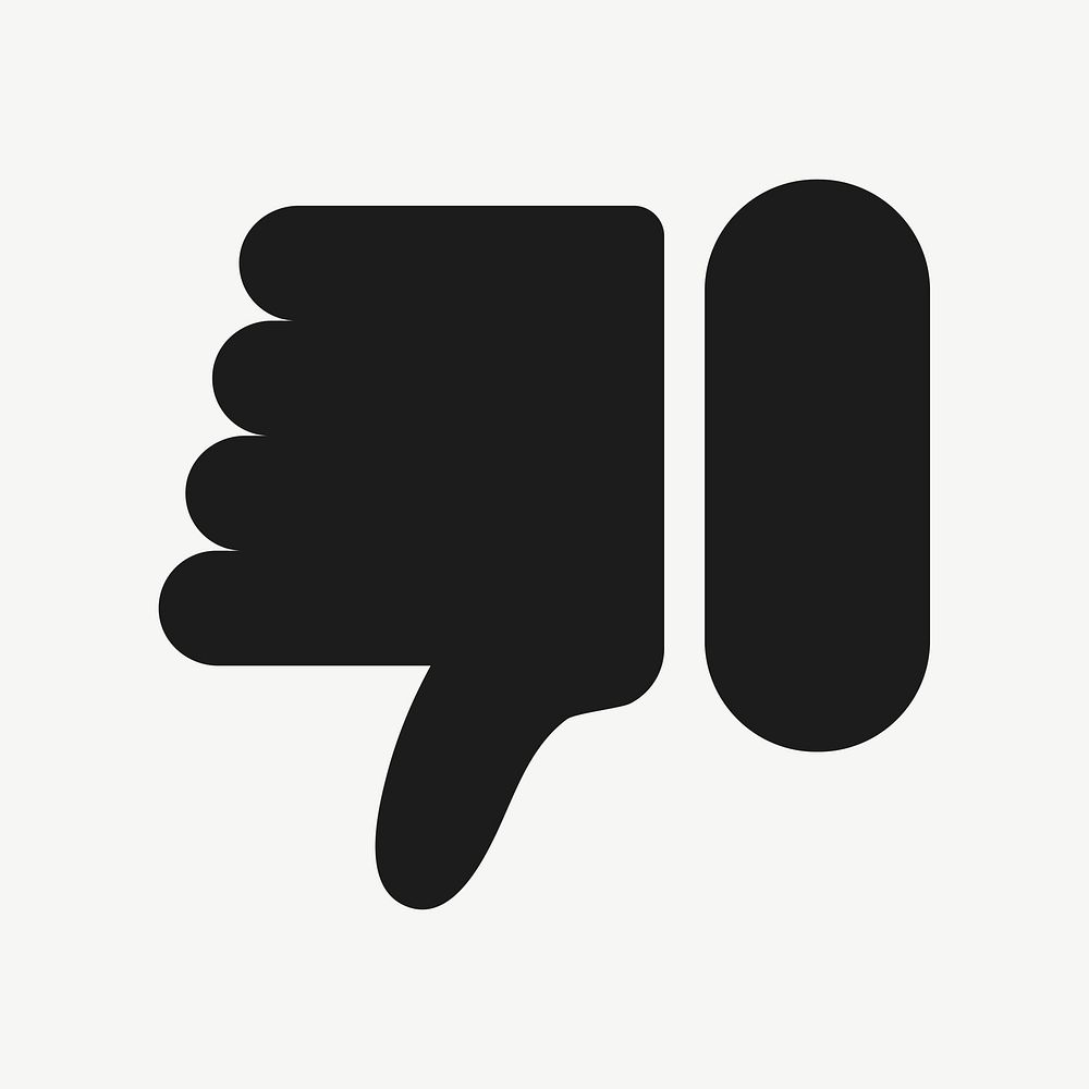 Dislike filled icon vector black for social media app