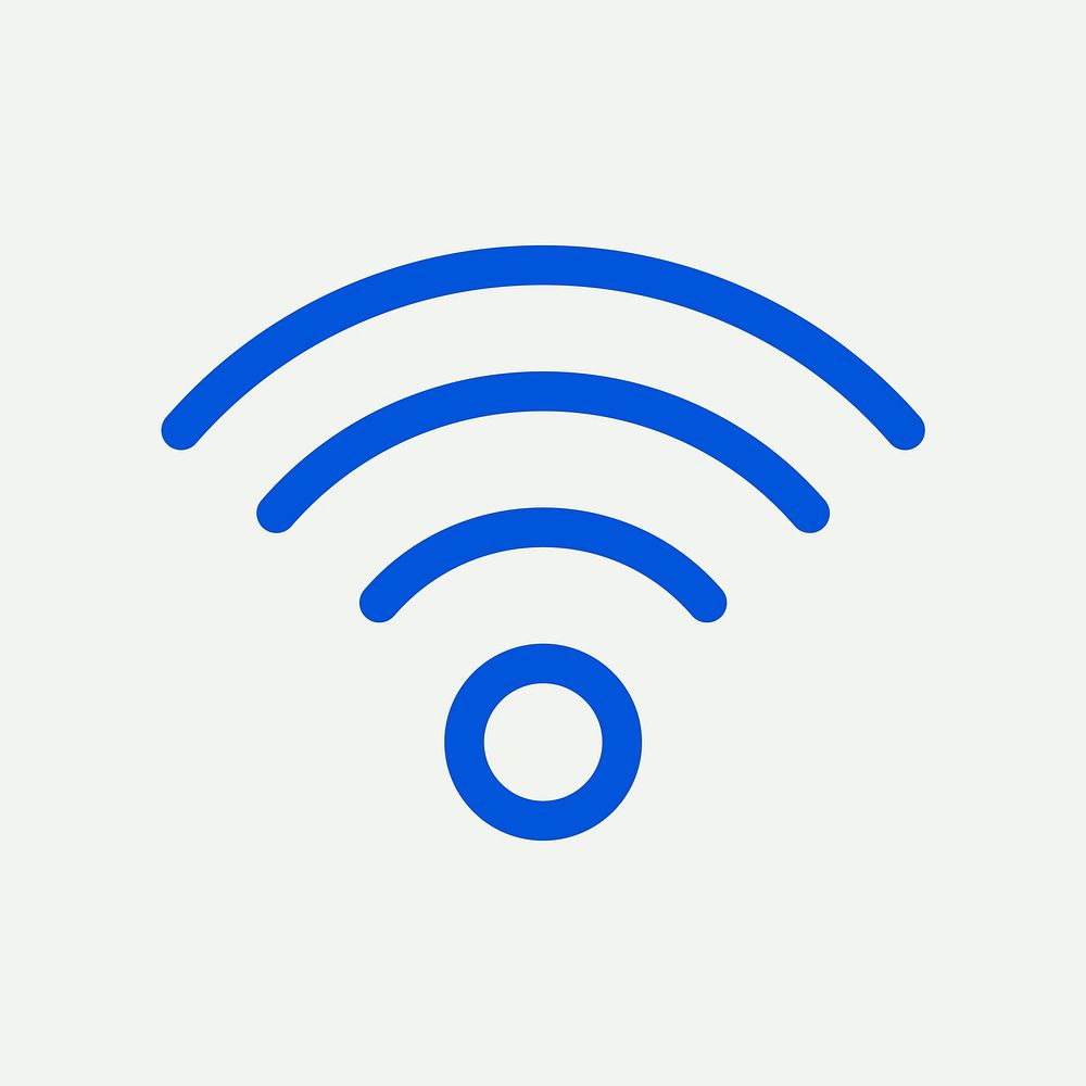 Wireless internet blue icon for social media app minimal line