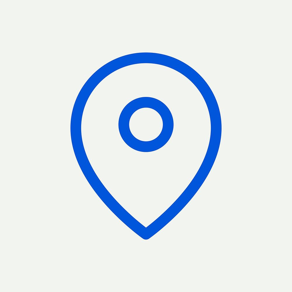 Location blue icon vector for social media app minimal line