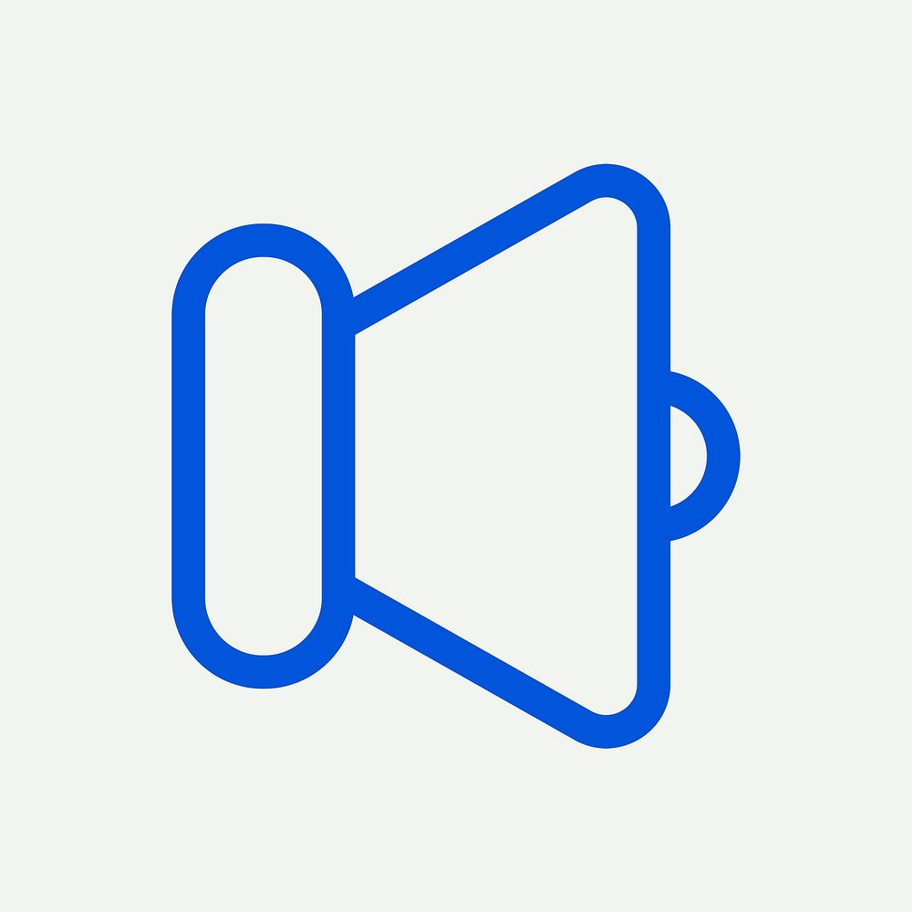 Speaker volume blue icon psd for social media app minimal line