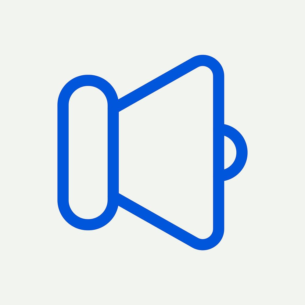 Speaker volume blue icon vector for social media app minimal line