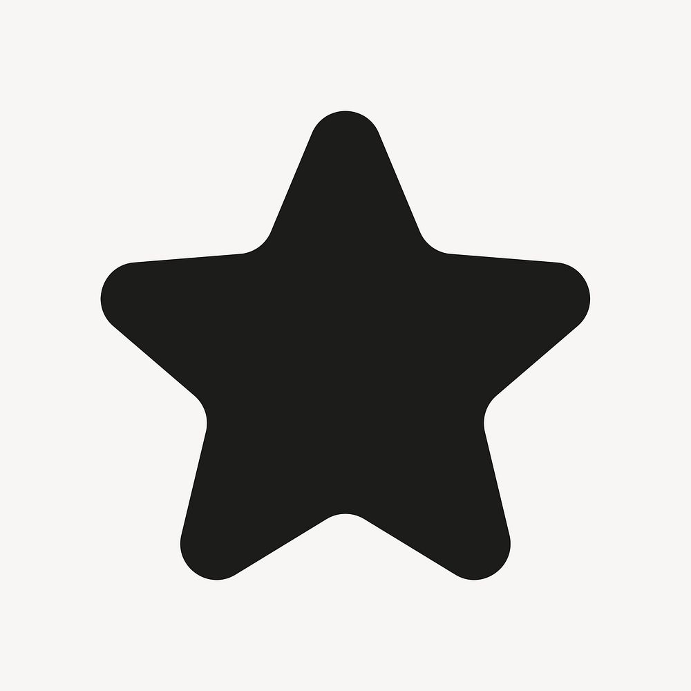 Star filled icon psd black for social media app
