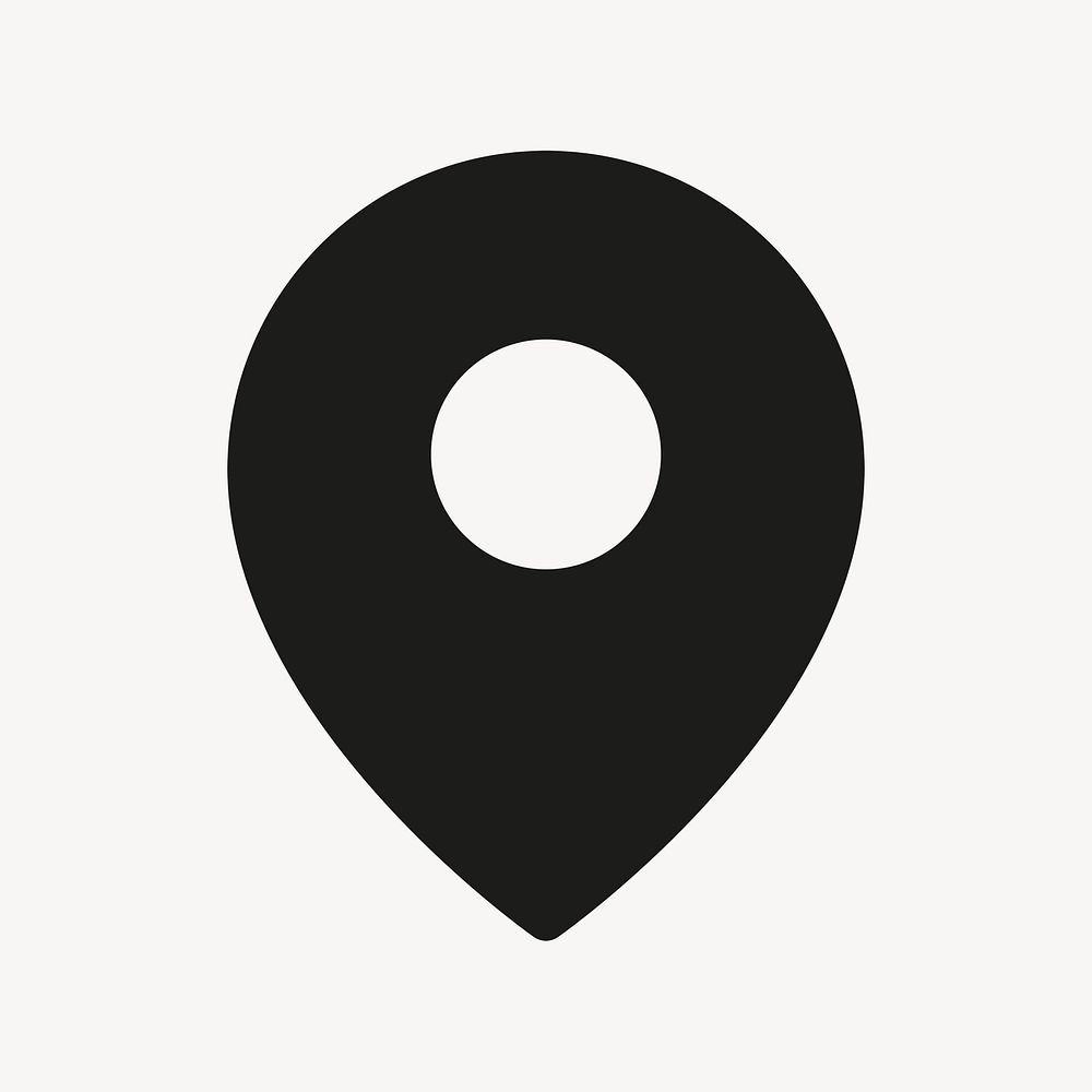 Location pin filled icon psd black for social media app