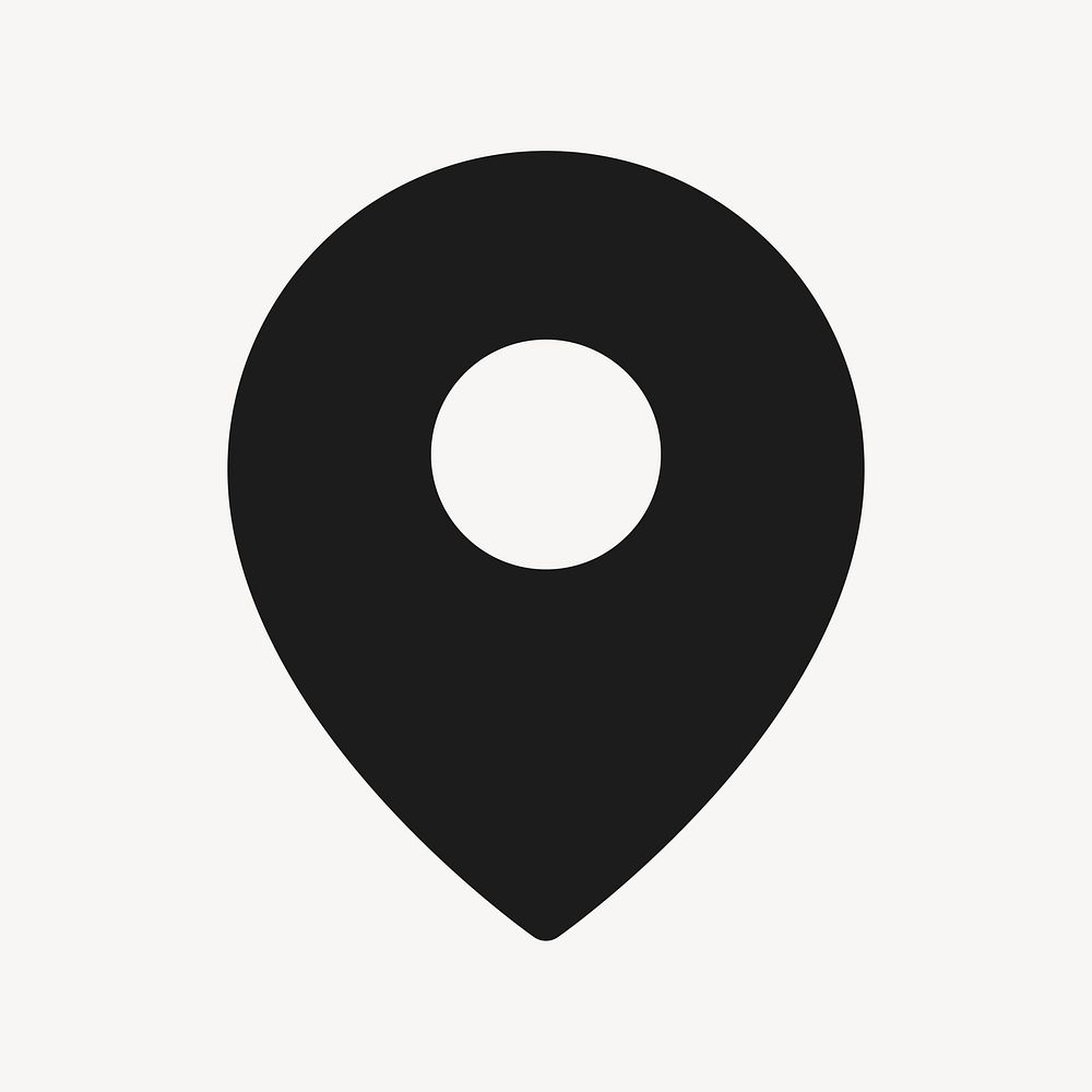 Location pin filled icon black for social media app