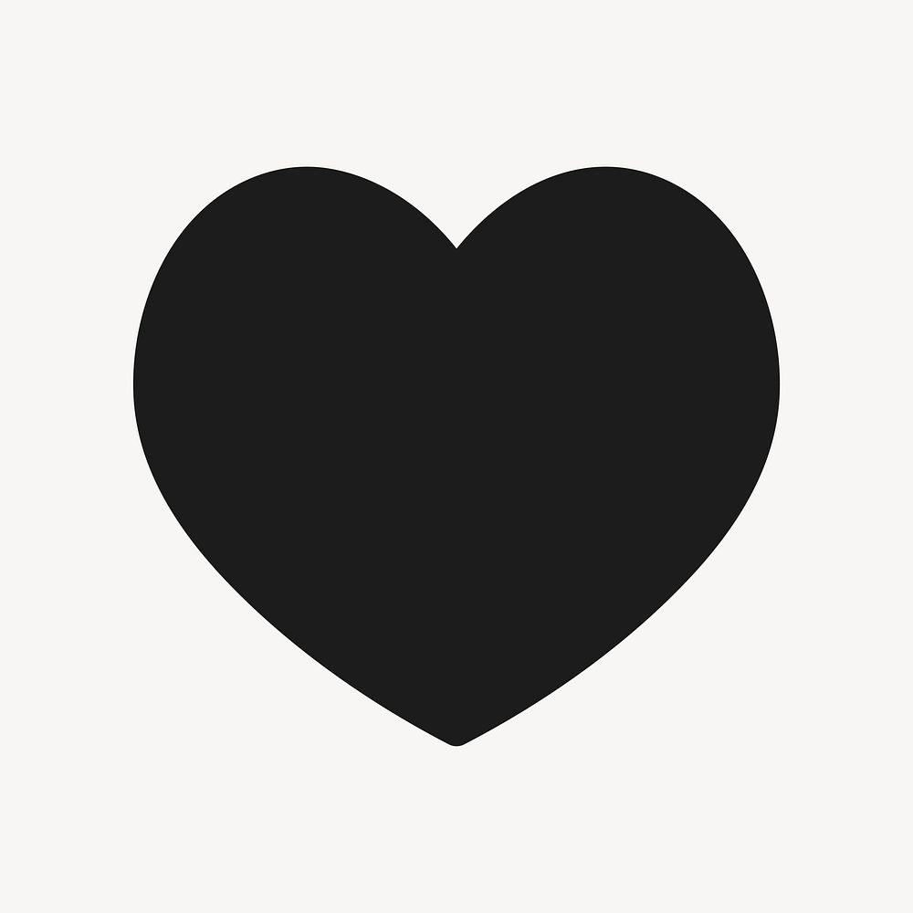 Heart filled icon black for social media app