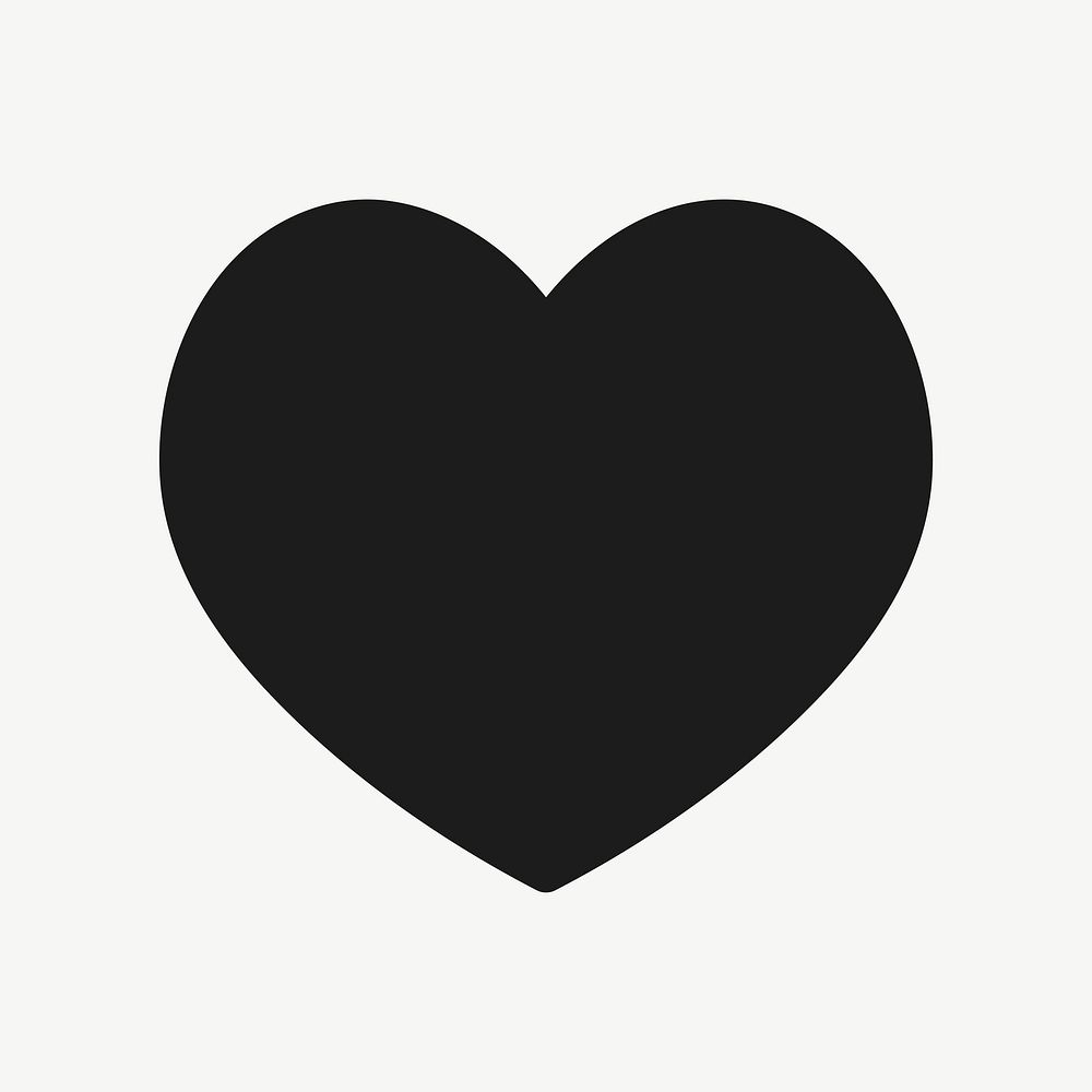 Heart filled icon vector black for social media app
