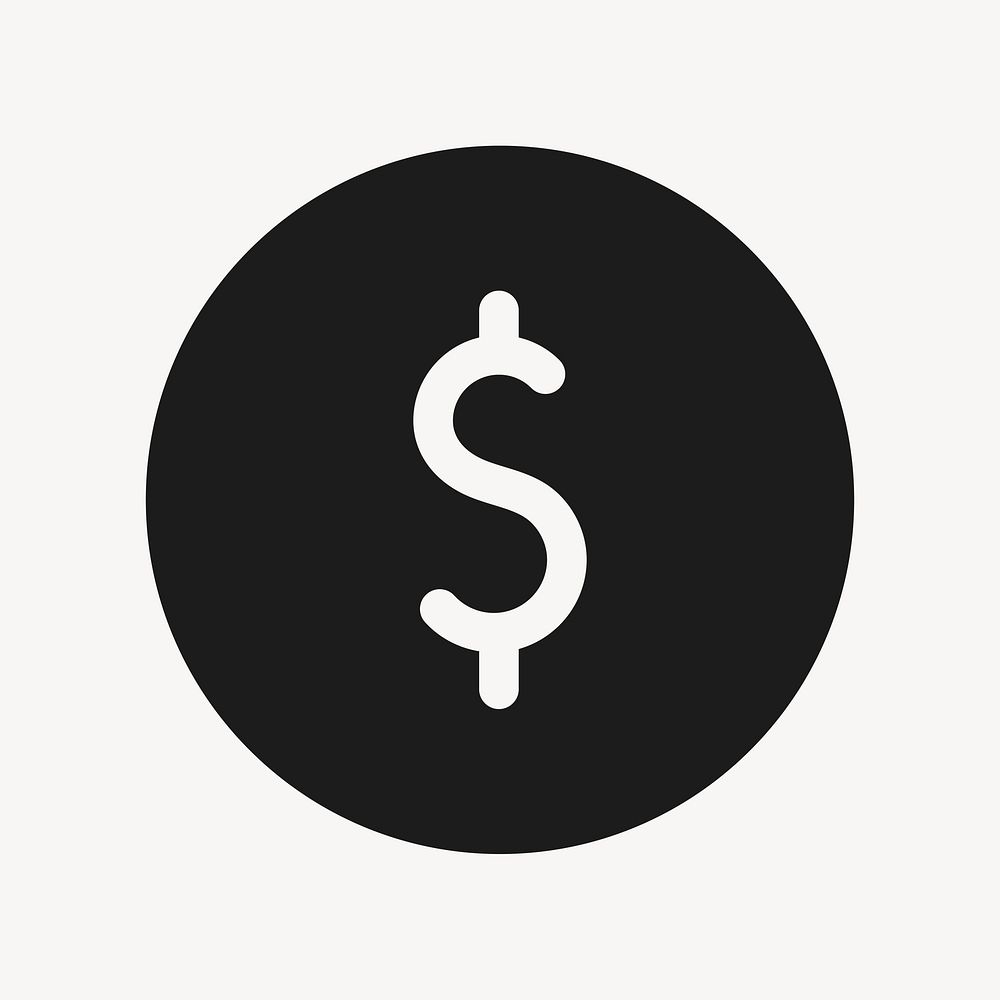 Currency filled icon black for social media app