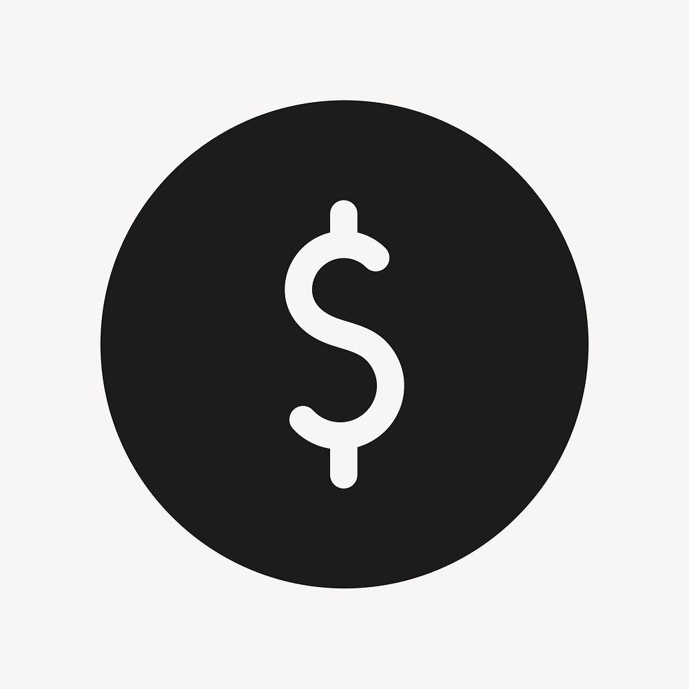 Currency filled icon psd black for social media app