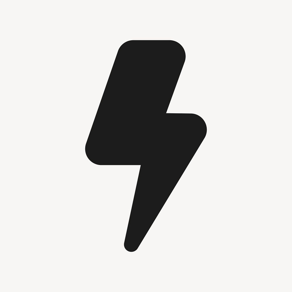 Flash filled icon black for social media app
