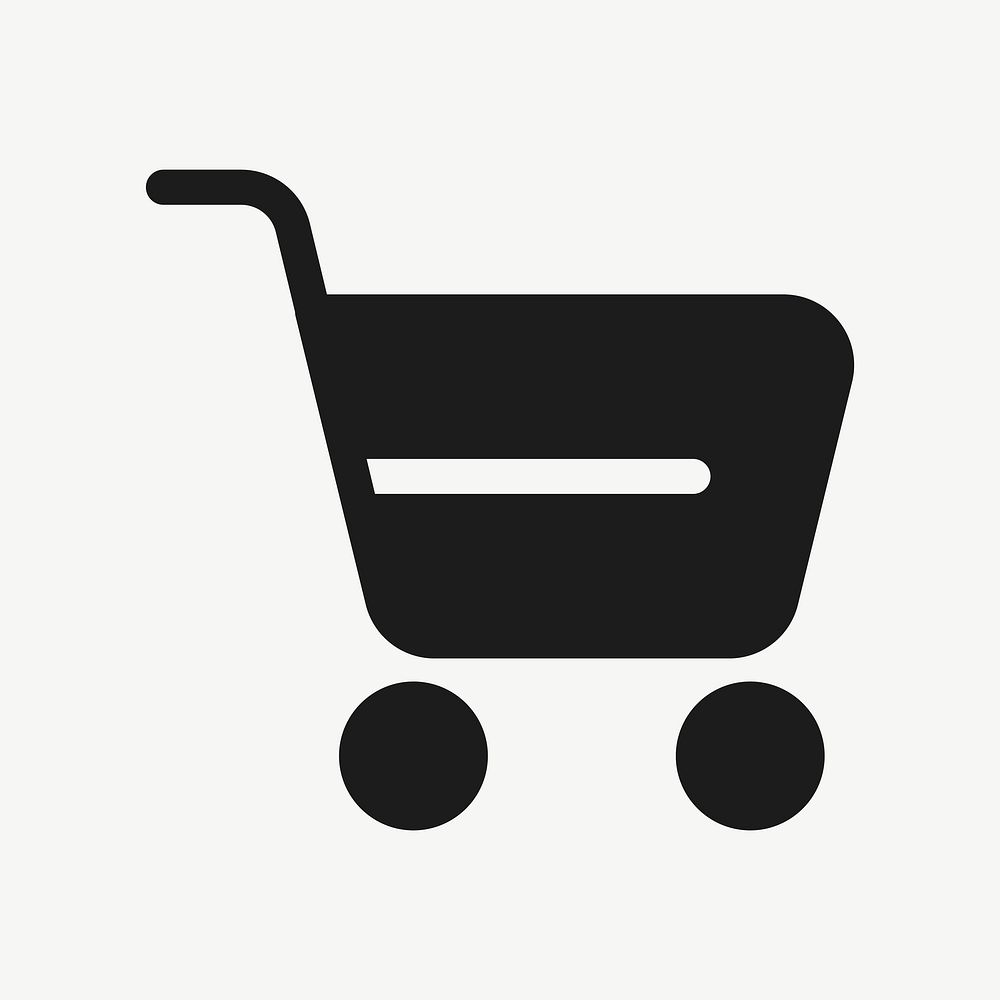 Shopping cart filled icon vector black for social media app