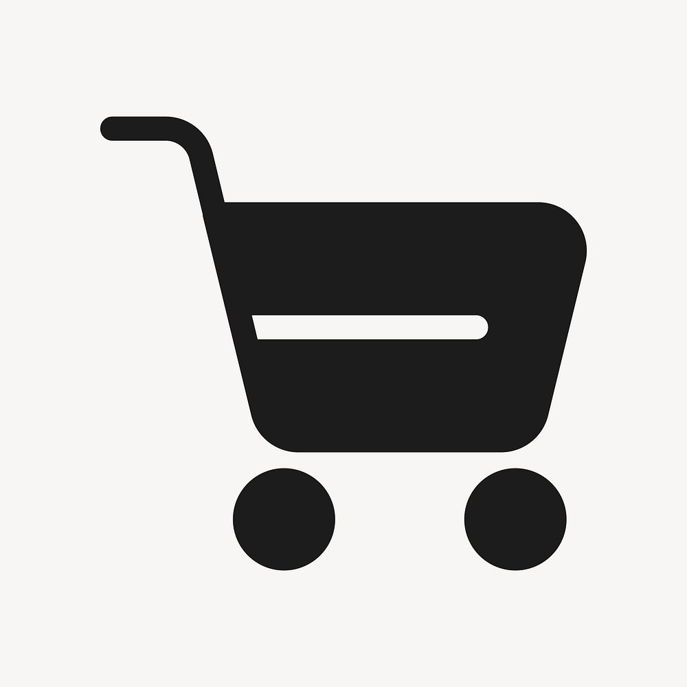 Shopping cart filled icon black for social media app