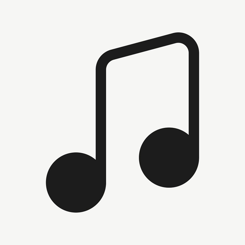Music note filled icon vector black for social media app