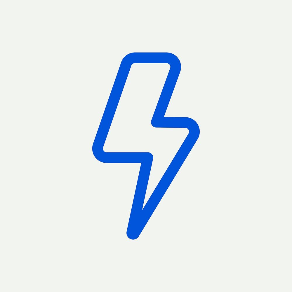 Flash icon blue icon psd for social media app minimal line