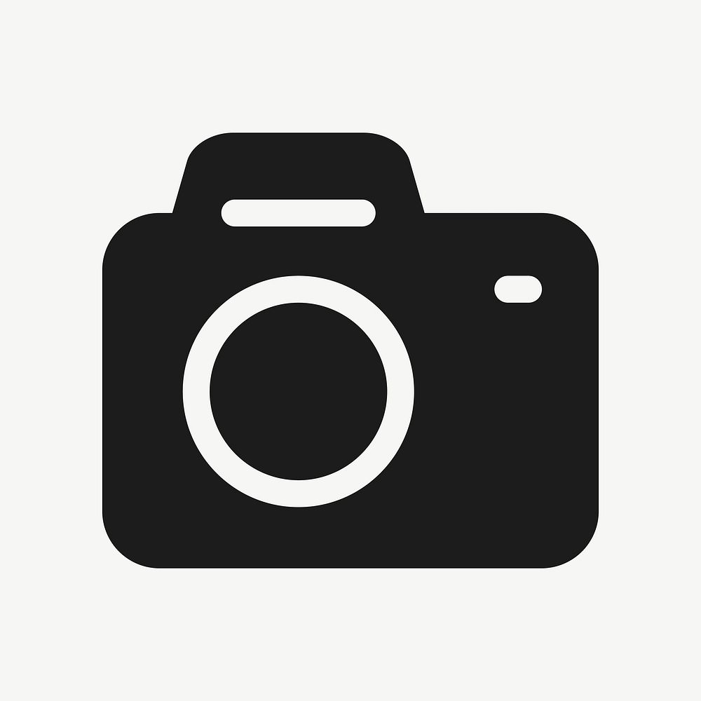 Camera filled icon vector black for social media app