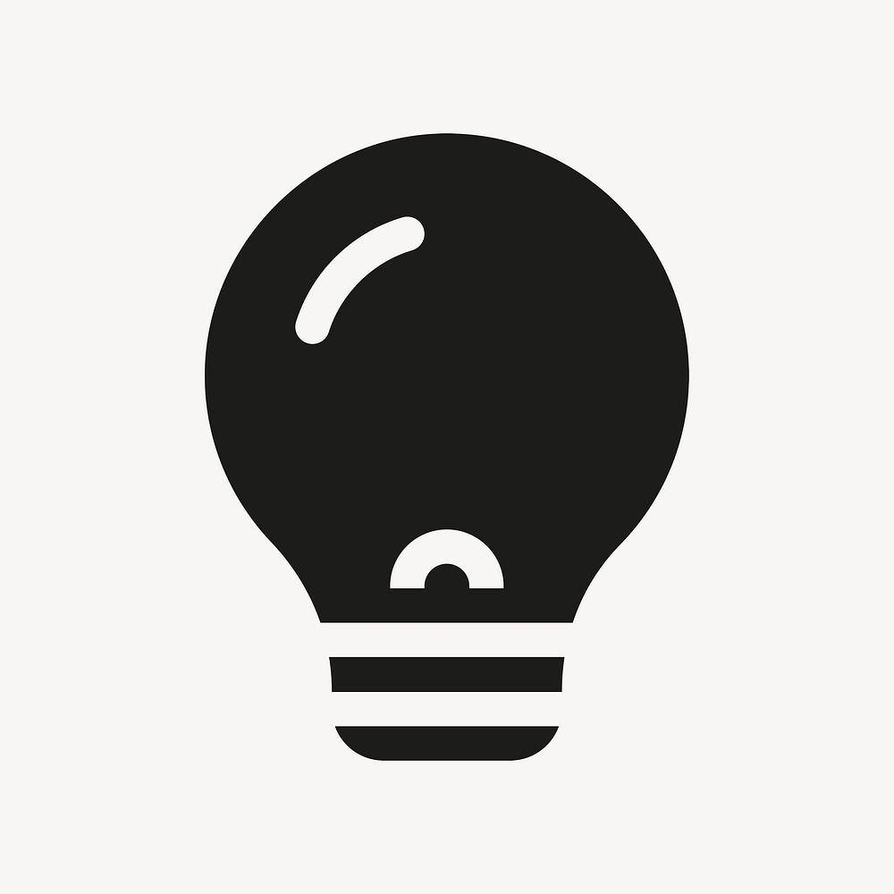 Light bulb filled icon psd black for social media app