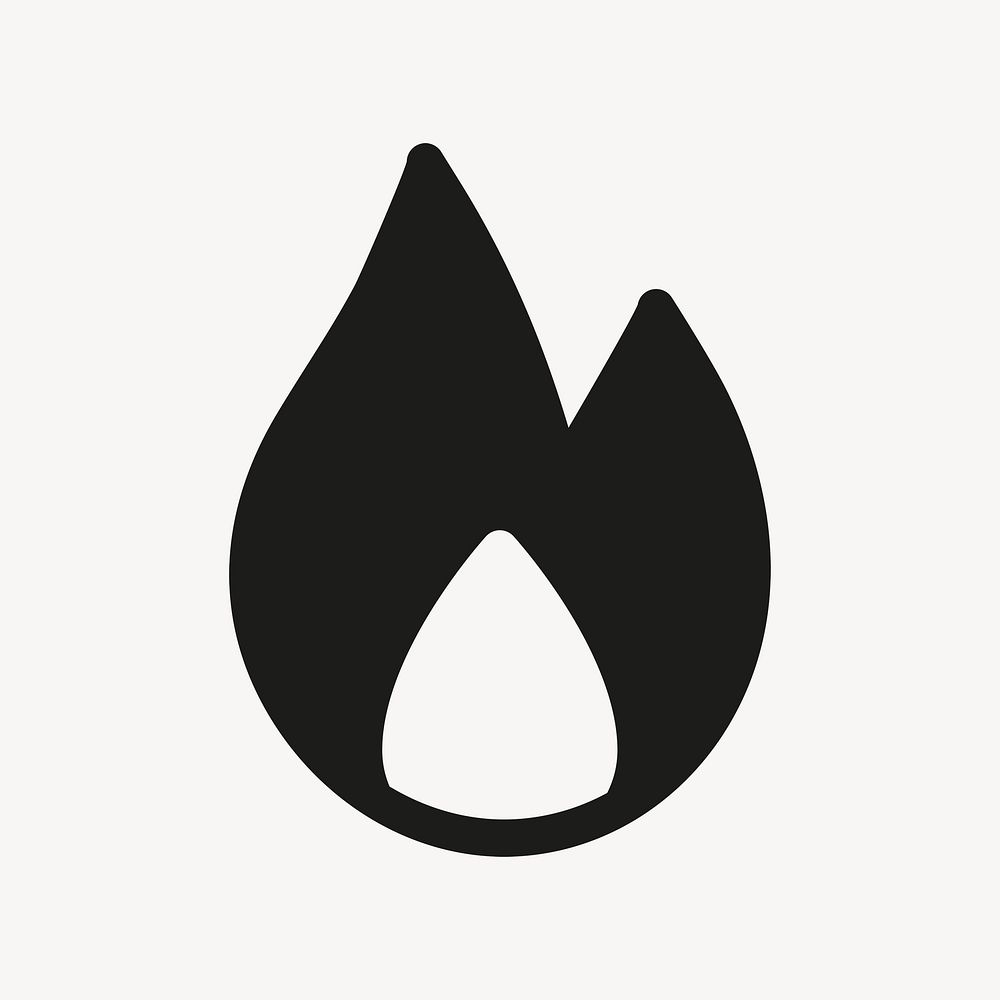 Fire filled icon psd black for social media app