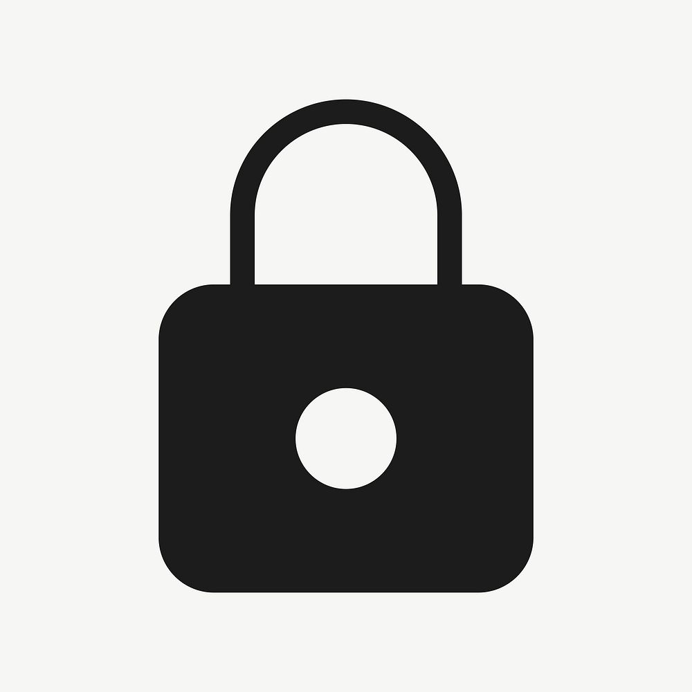 Padlock filled icon vector black secured mode symbol for social media app