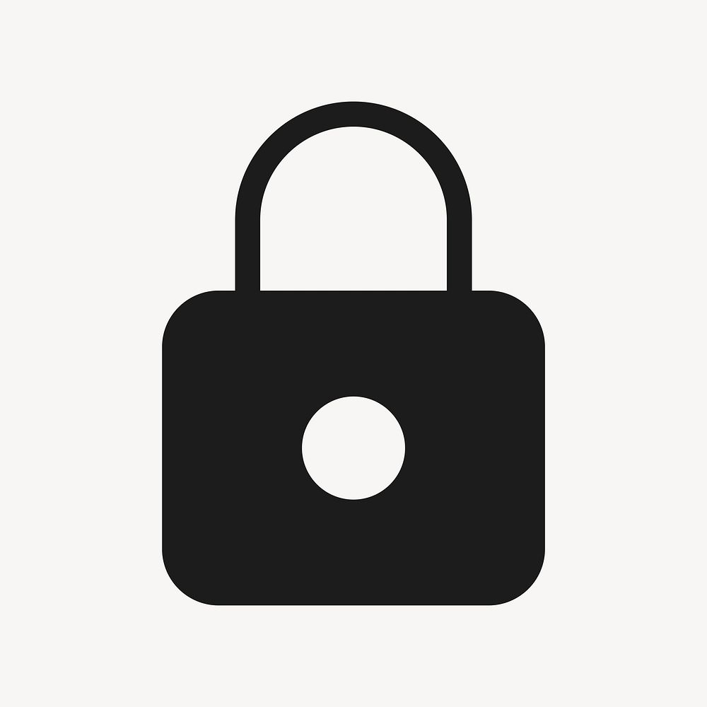 Padlock filled icon black secured mode symbol for social media app