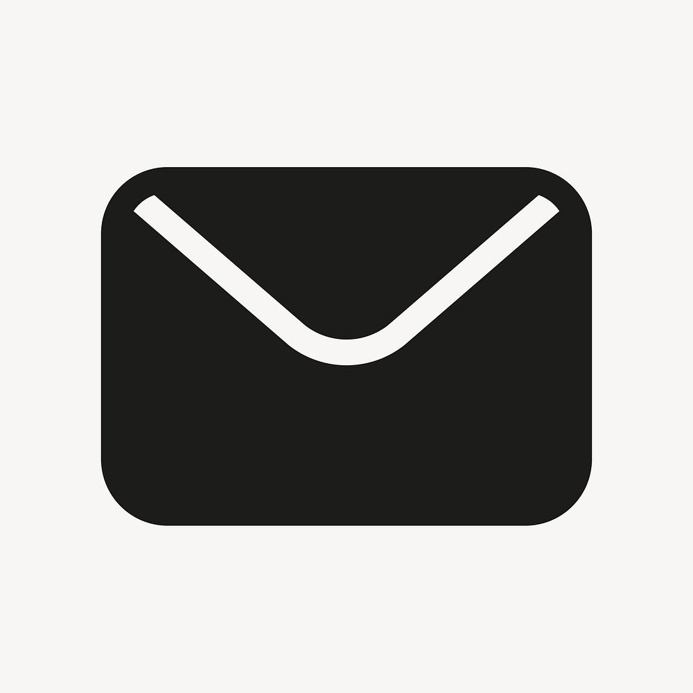 Mail filled icon psd in black for social media app