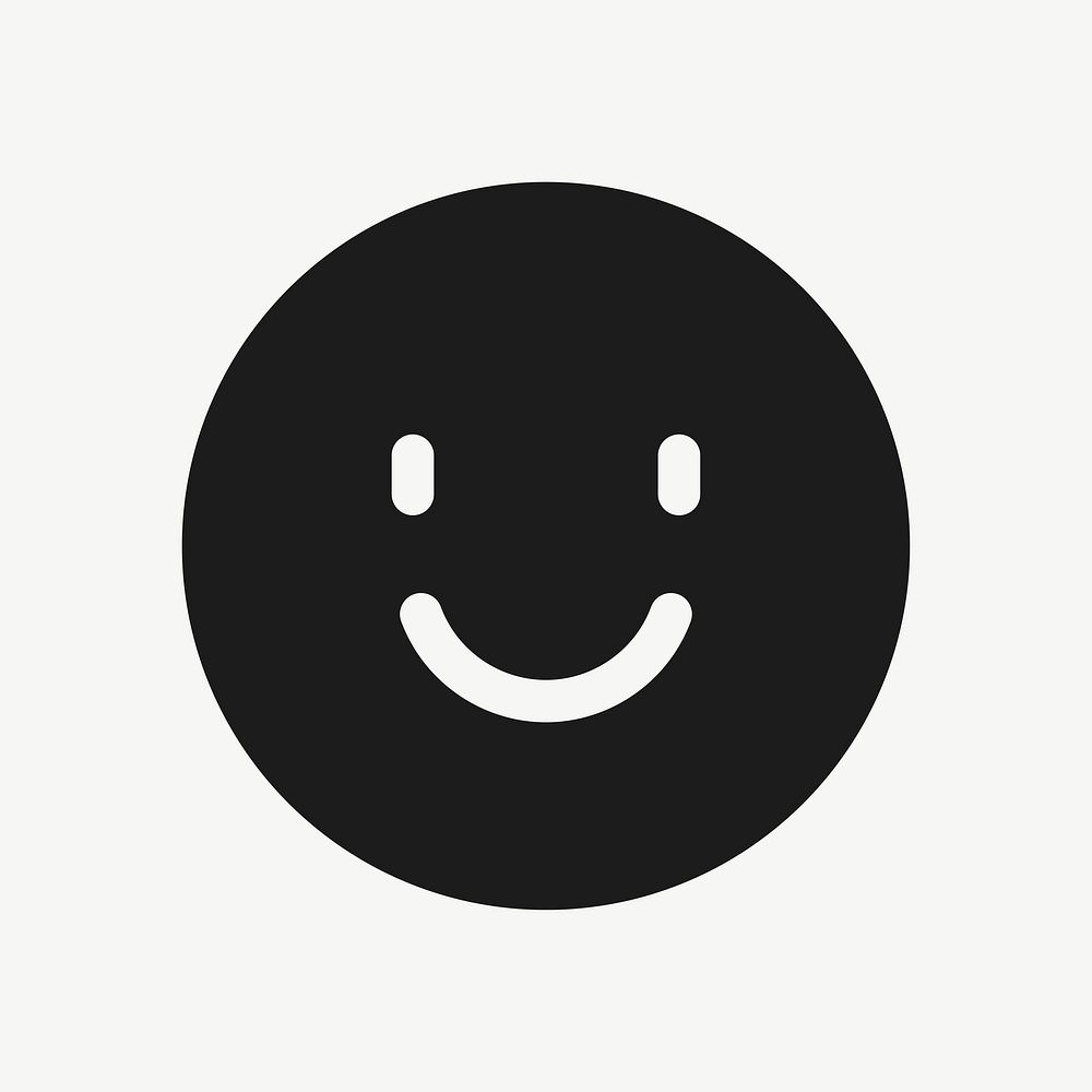 Smile filled icon vector black for social media app