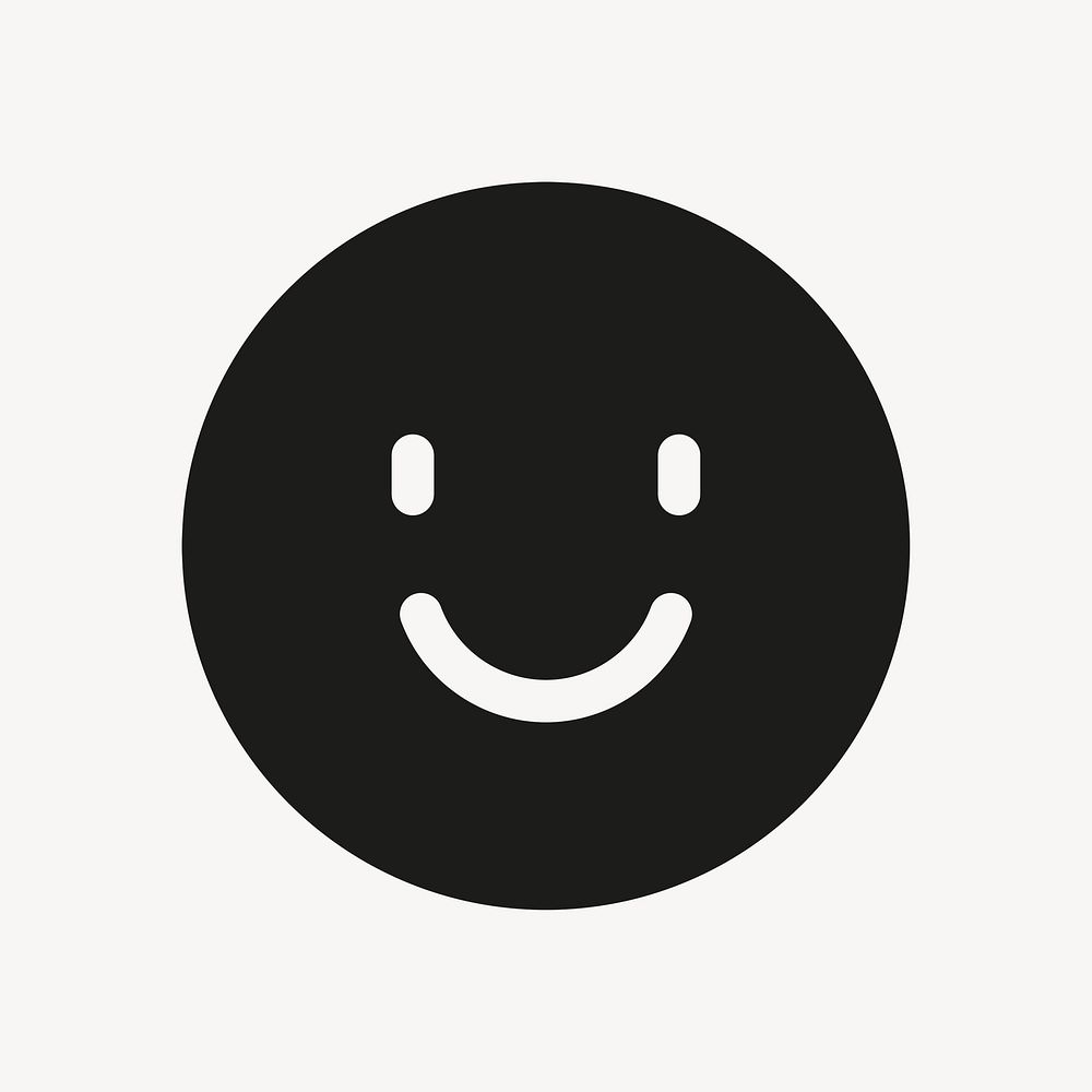 Smile filled icon psd black for social media app