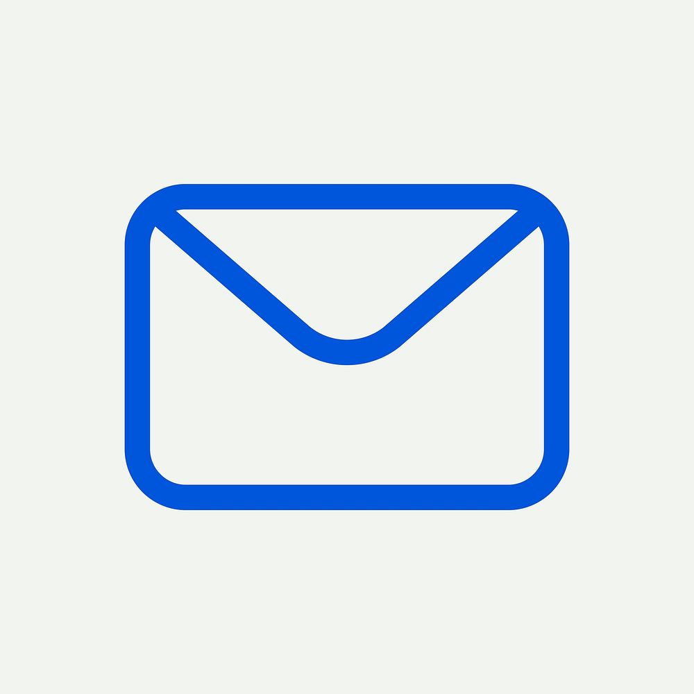 Email social media icon vector in blue minimal line