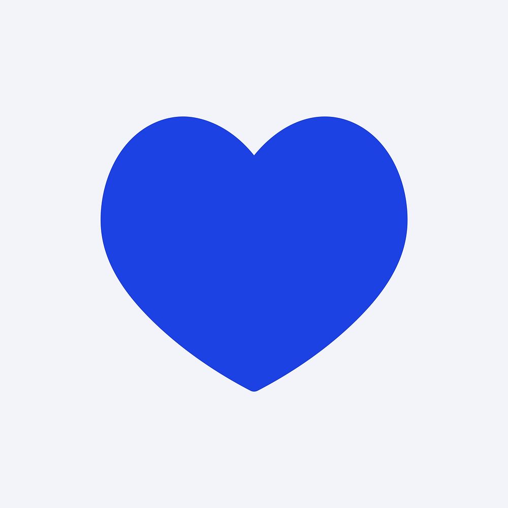 Social media heart icon vector like impression in blue flat style