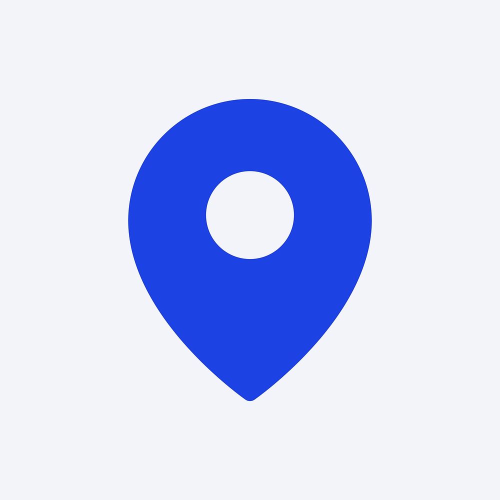 Location blue icon vector for social media app flat style