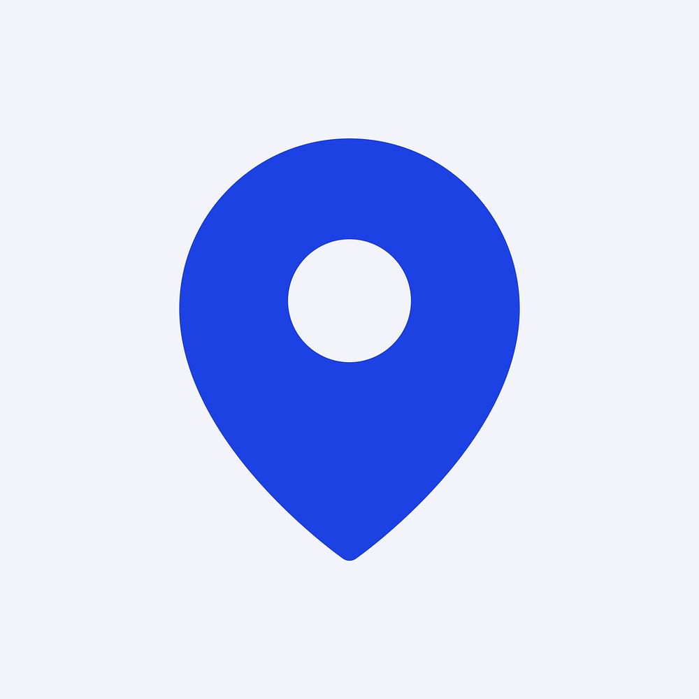Location blue icon psd for social media app flat style