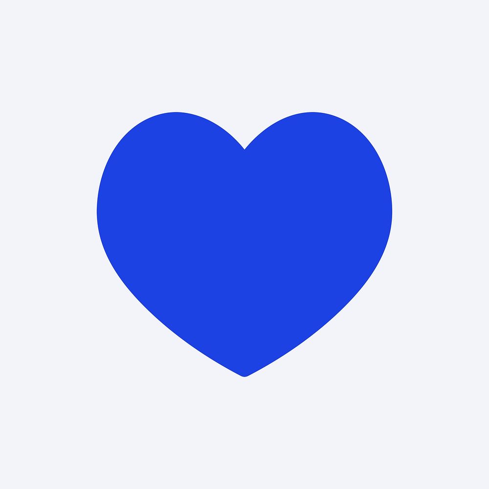 Social media heart icon psd like impression in blue flat style