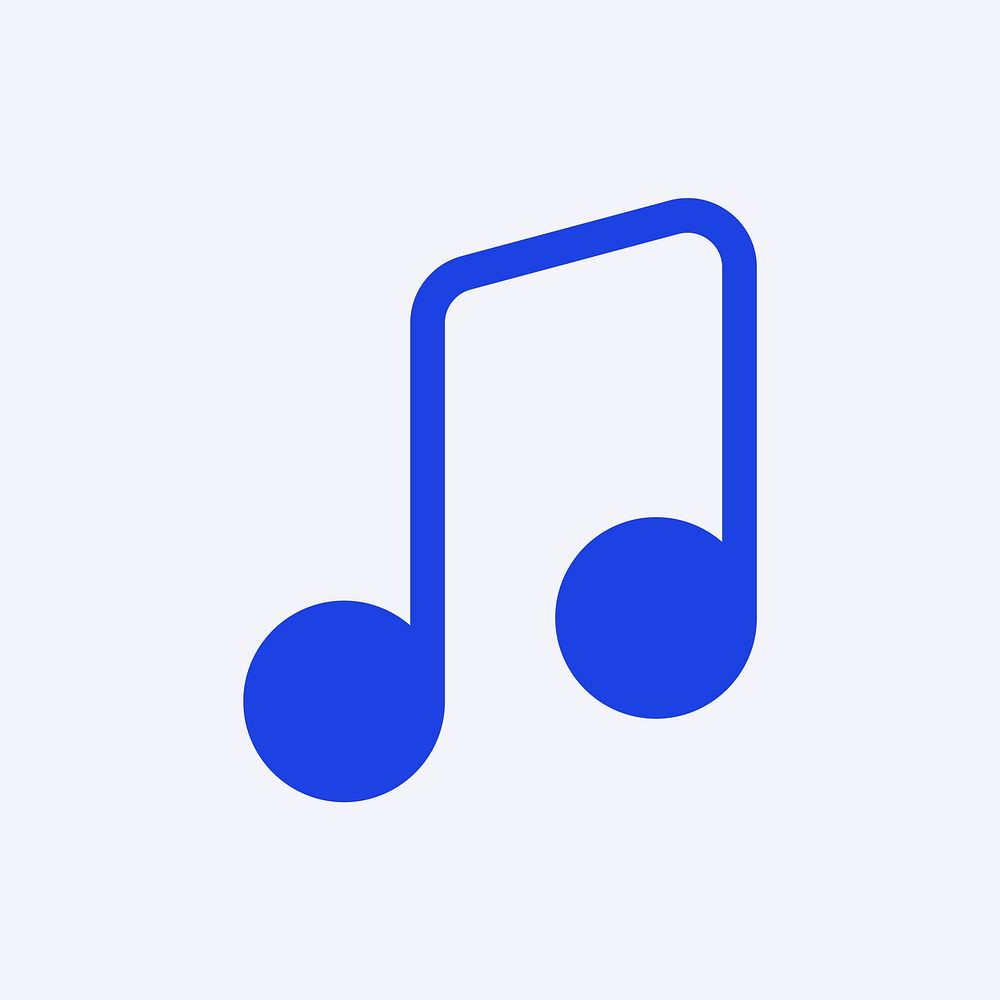 Music note icon blue for social media app flat style