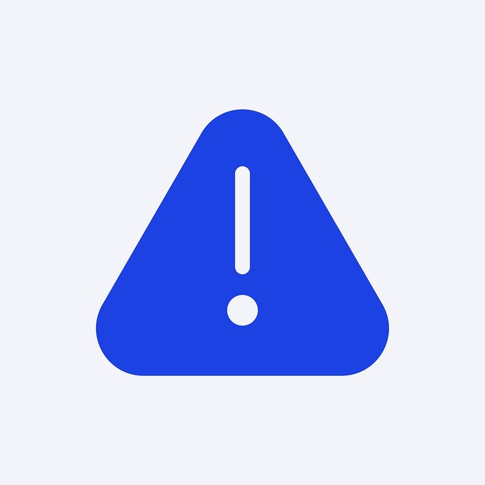 Warning social media icon psd in blue flat style