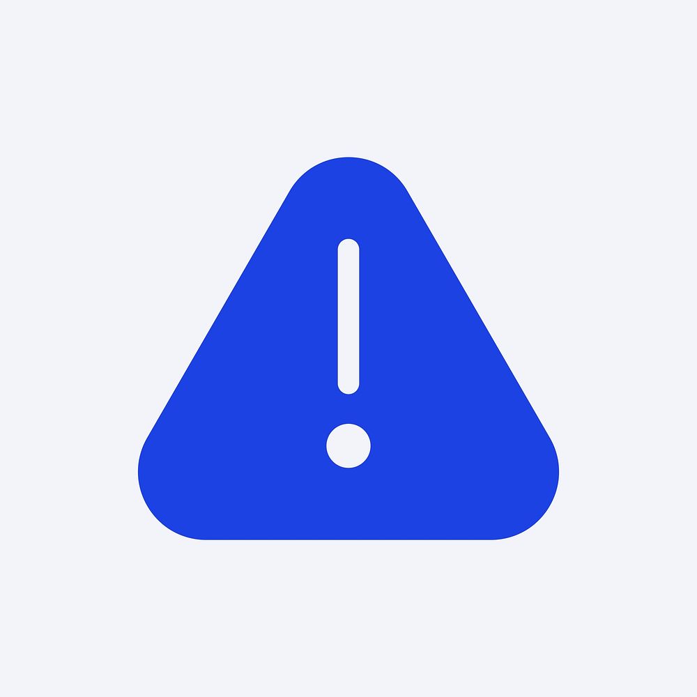 Warning social media icon vector in blue flat style