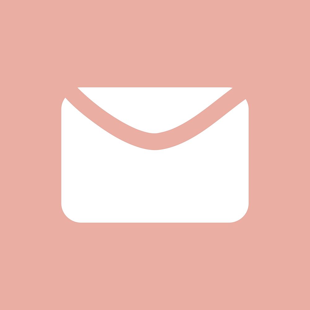 Email social media icon in white simple flat style