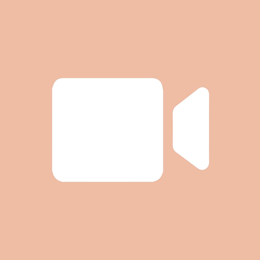 Video call app icon psd in white simple flat style