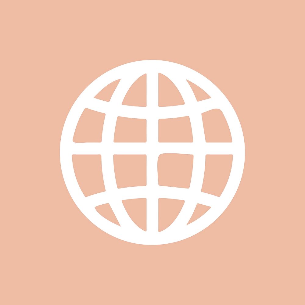 Web browser app icon aesthetic globe illustration for mobile phone