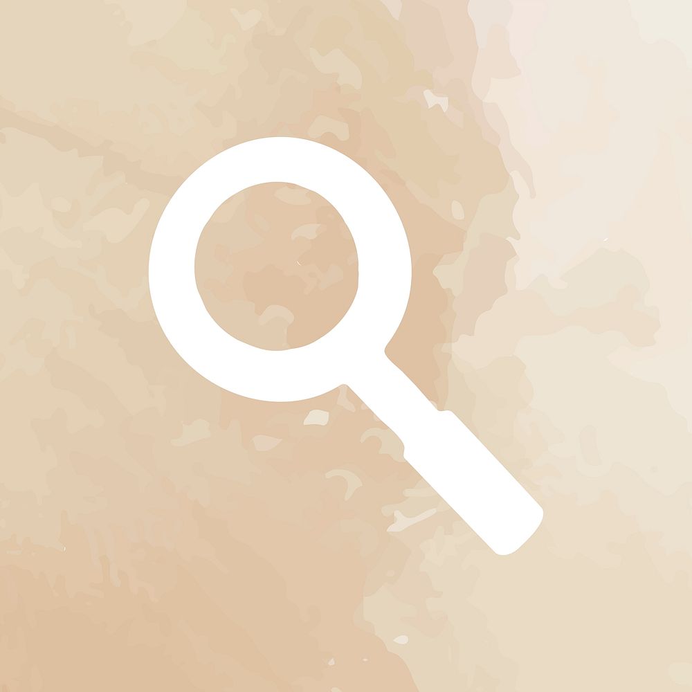 Search mobile app icon magnifying glass beige textured background