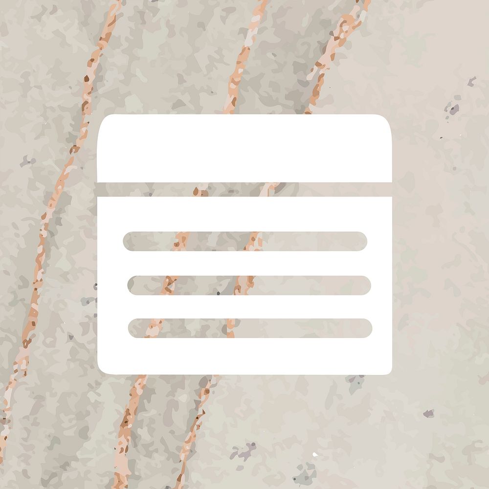Reminder mobile app icon in white aesthetic textured background