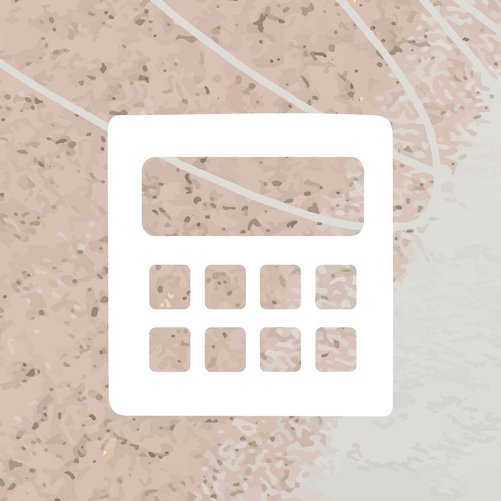 Calculator mobile app icon vector on aesthetic textured background
