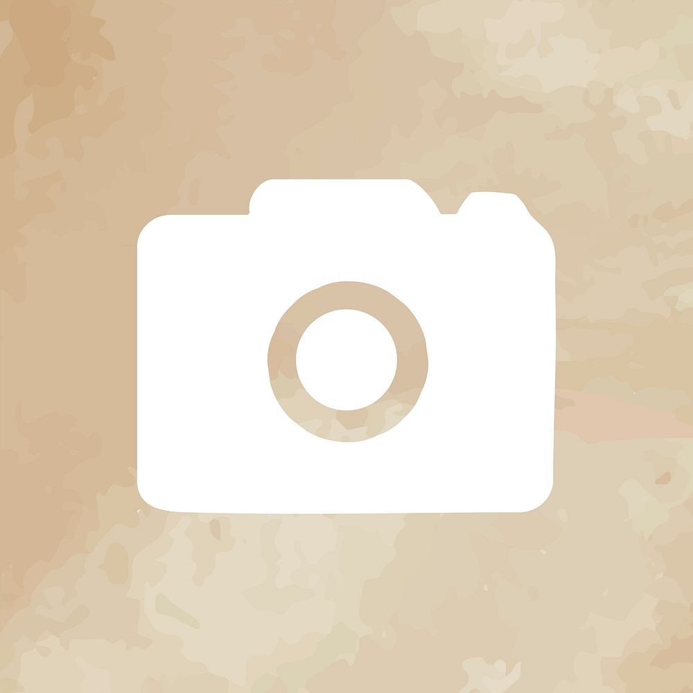 Camera mobile app icon beige textured background