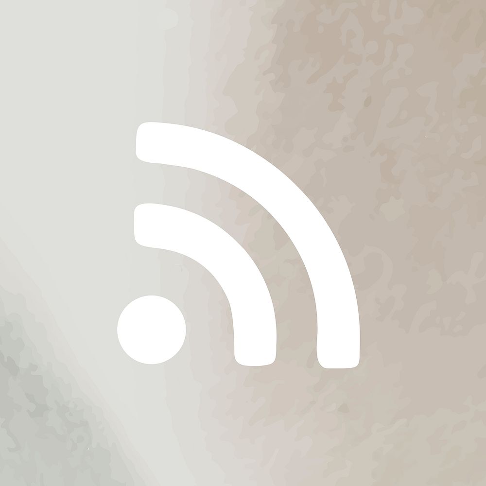 Wireless internet white icon for social media app on textured background