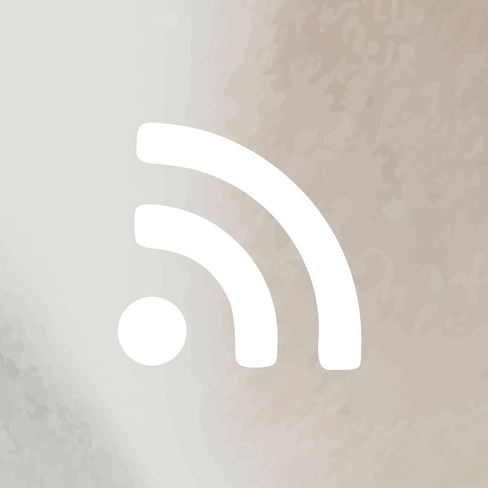 Wireless internet white icon vector for social media app on textured background