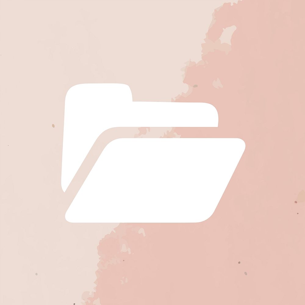 Files storage app icon in white on pink textured background