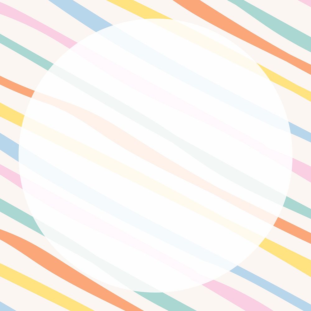 Colorful striped frame in cute pastel pattern