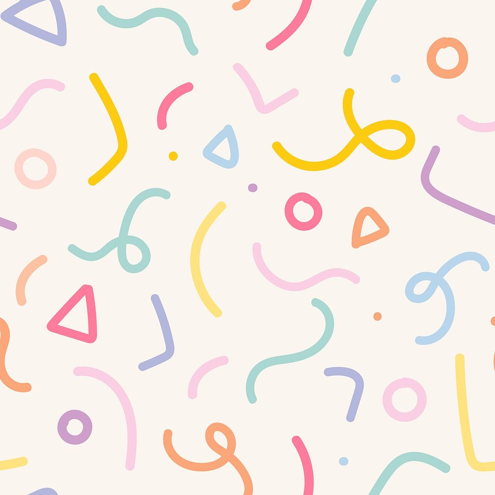 Memphis background in cute pastel pattern