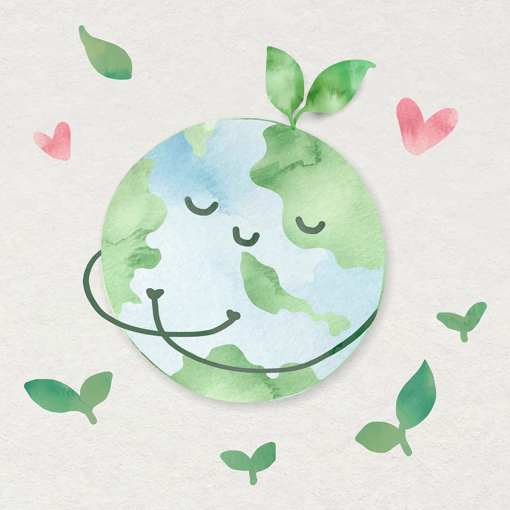 Peaceful earth vector design element with green environment