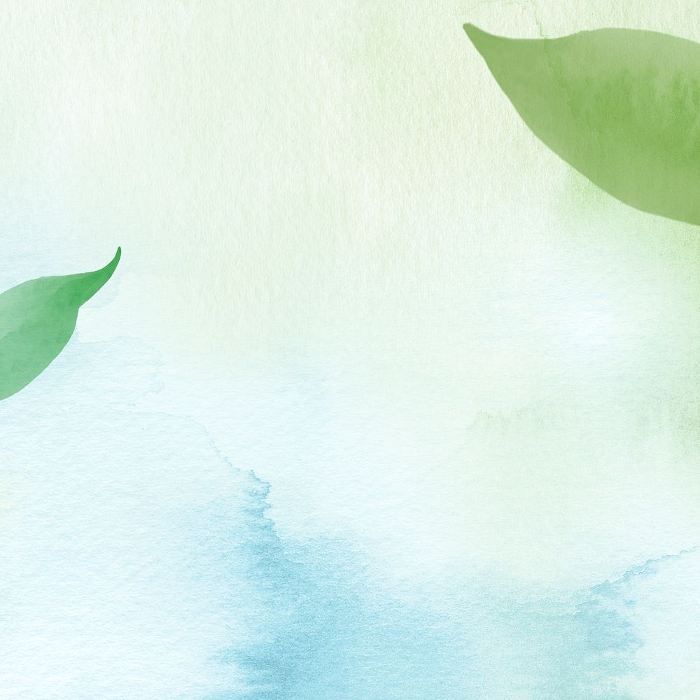 Leaf border environment background in watercolor illustration