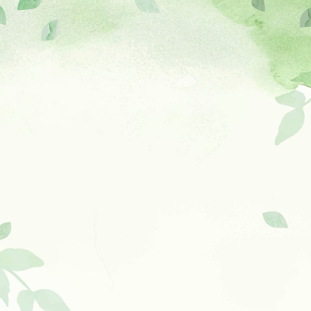 Environment green watercolor background vector with leaf border illustration                                                …
