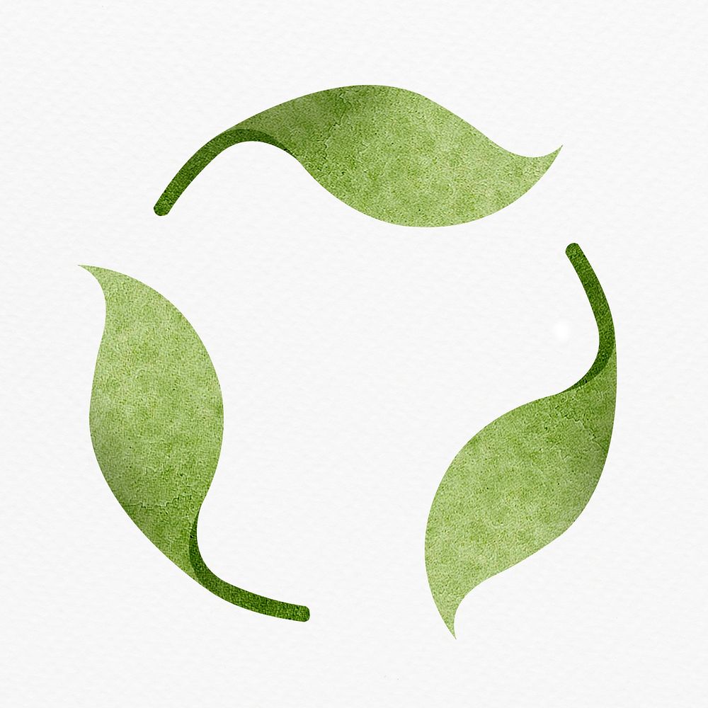 Green recycling symbol design element